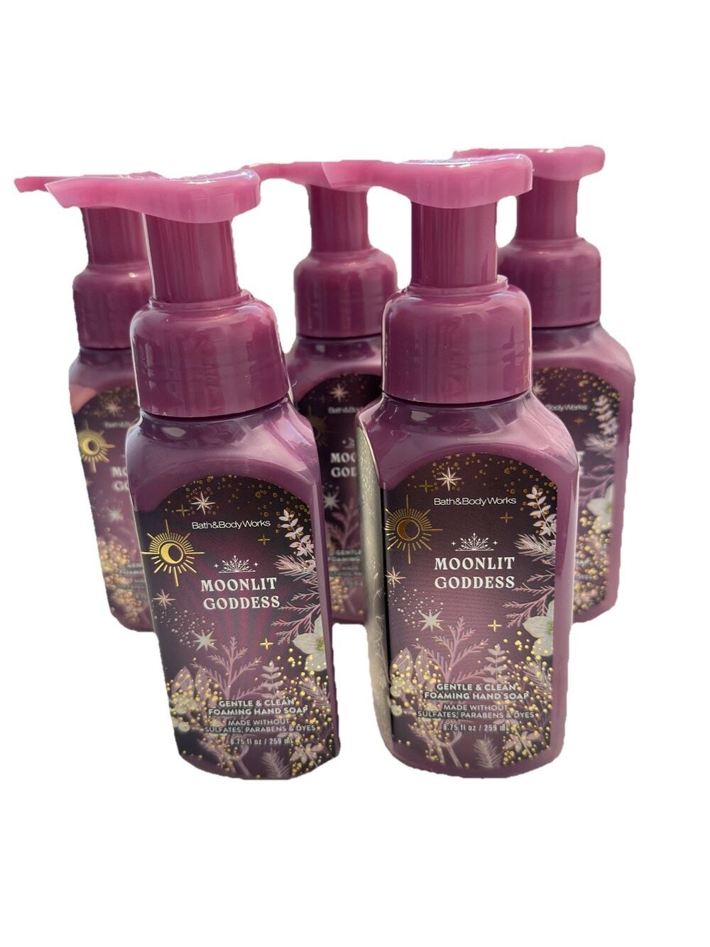 5 X Bath & Body Works MOONLIT GODDESS Gentle Foaming Hand Soap 8.75 fl oz